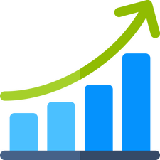 Chart showing business growth, illustrating the impact of effective lead generation and ad optimization strategies